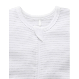 Purebaby Short Sleeve Zip Growsuit Grey Melange Stripe image 2