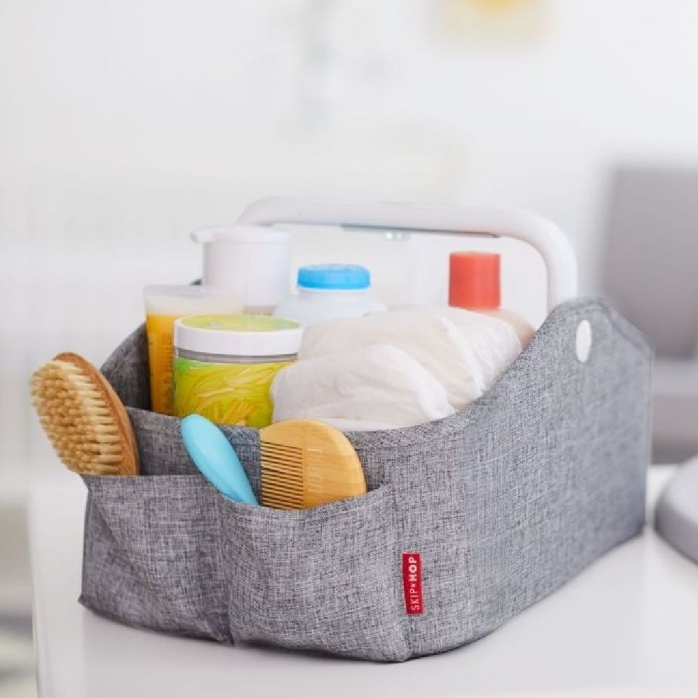 Skip Hop Light Up Nappy Caddy - Grey | Wipes | Baby Bunting AU