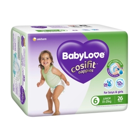 Babylove Nappies Junior Size 6 Bulk 26 Pack