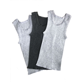 4Baby Cotton Singlet Grey Marle 3 Pack