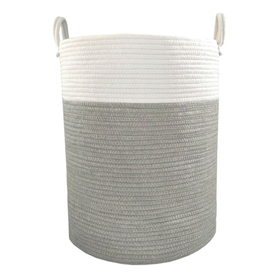 Living Textiles Cotton Rope Hamper Grey (Online Only)