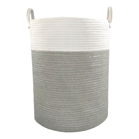 Living Textiles Cotton Rope Hamper Grey (Online Only) image 0 Large Image