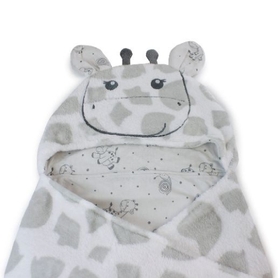 Bubba Blue Playtime Hooded Novelty Blanket Grey