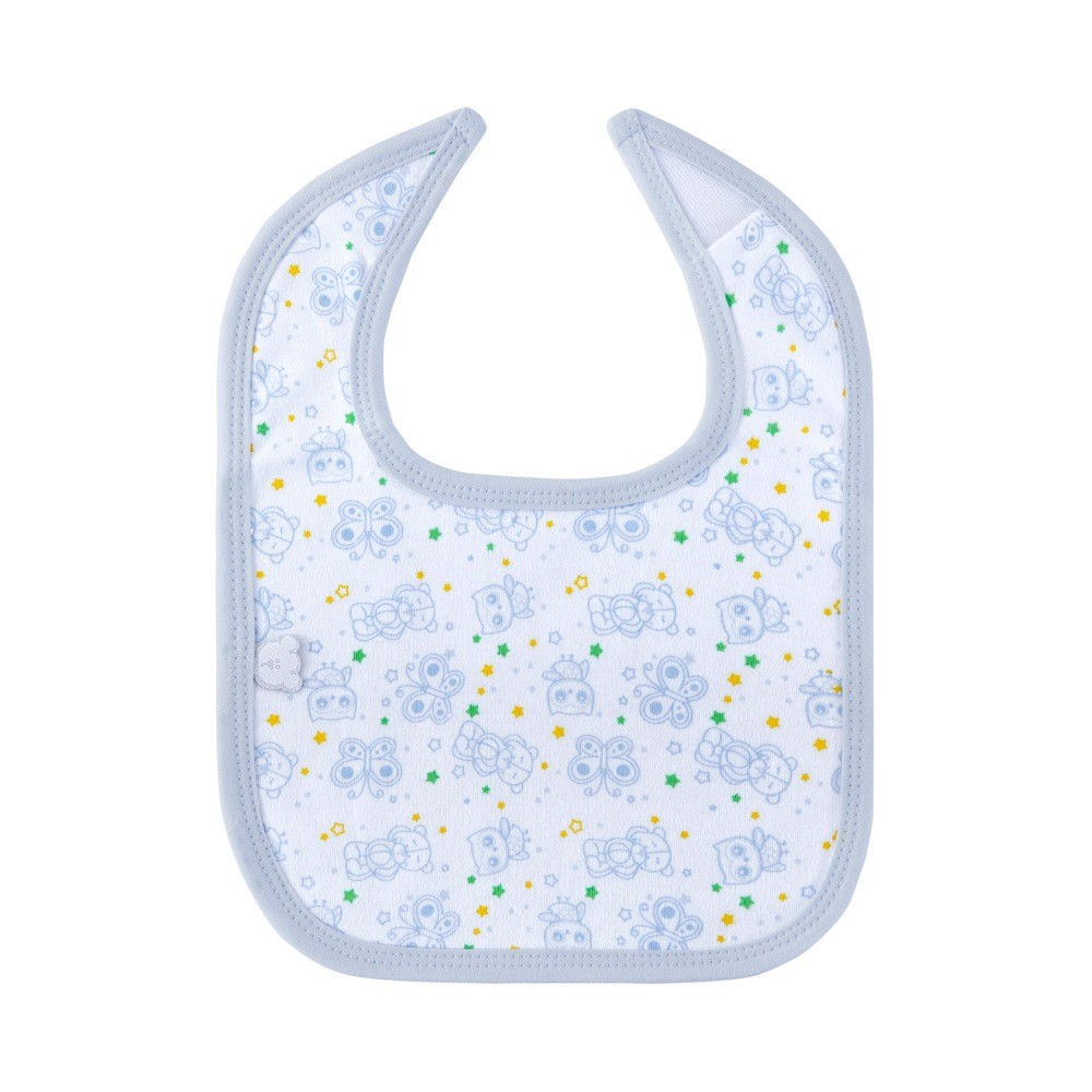 Big Softies Bib Applique Teddy Blue - 3pk | Cloth | Baby Bunting AU