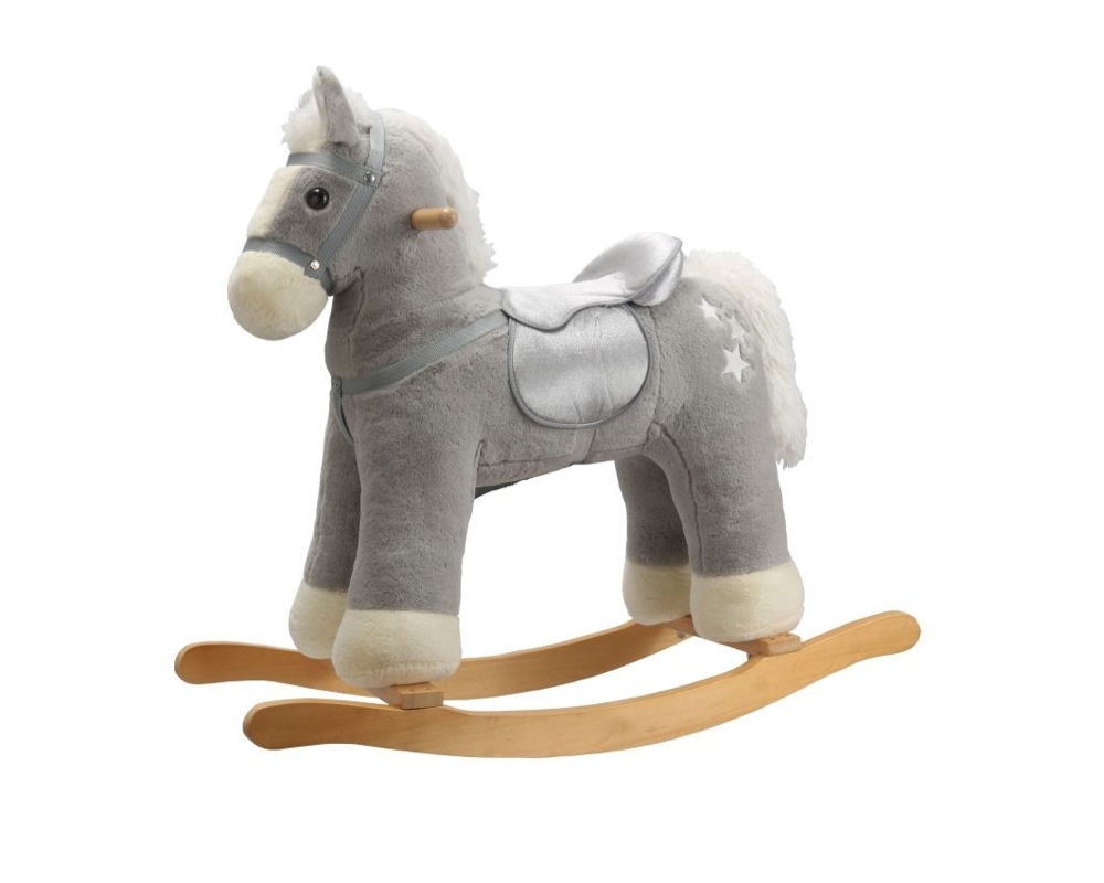 Babylo Rocking Horse With Sound Horse Grey | Playgear | Baby Bunting AU