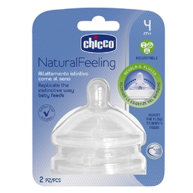 Chicco Natural Feeling Teat 4 Months+ Adjustable Flow 2 Pack