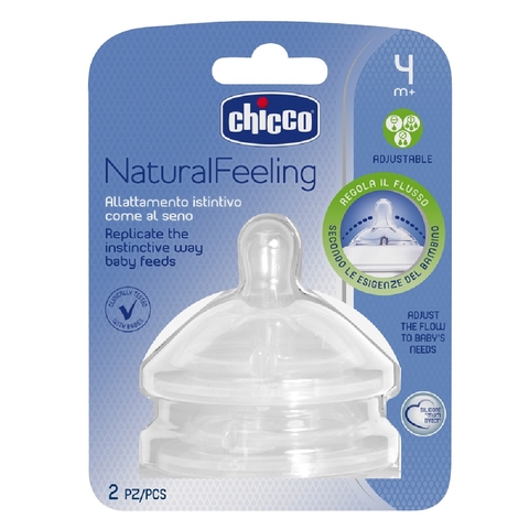 Chicco Natural Feeling Teat 4 Months+ Adjustable Flow 2 Pack image 0 Large Image