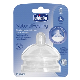 Chicco Natural Feeling Teat 6 Months+ Food Flow 2 Pack