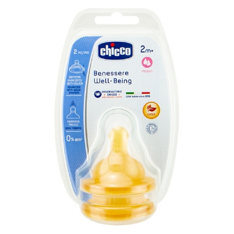 Chicco Well Being Latex Teat 2 Months+ Medium Flow image 0 Large Image