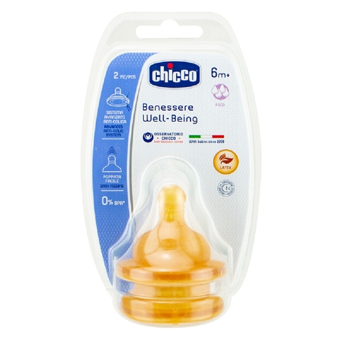 Chicco Well Being Latex Teat 6 Months+ Food Flow image 0 Large Image
