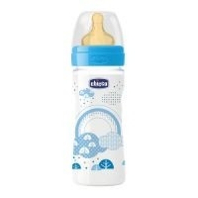 Chicco Well Being Bottle with Latex 2 Months+ Teat 250ml Boy