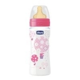 Chicco Well Being Bottle with Latex 4 Months+ Teat 330ml Girl image 1