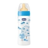 Chicco Well Being Bottle with Latex 4 Months+ Teat 330ml Boy image 1
