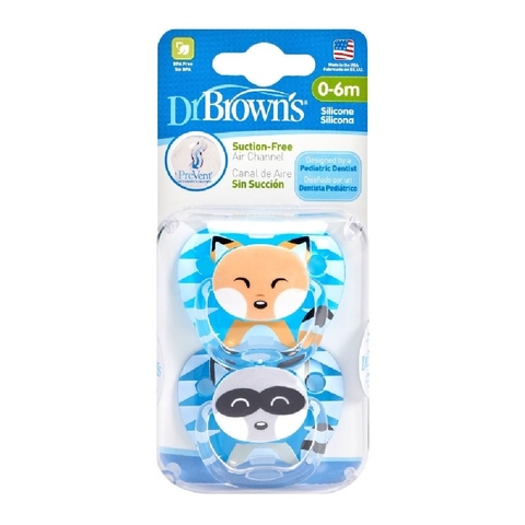 Dr Browns Prevent Printed Soother Stage 1 Boy 2 Pack image 0 Large Image