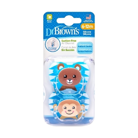 Dr Browns Prevent Printed Soother Stage 2 Boy 2 Pack image 0 Large Image
