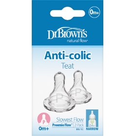 Dr Browns Options Narrow Neck Teat Preemie 2 Pack
