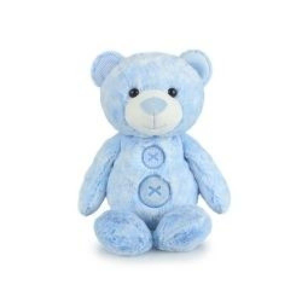 Korimco Patches Teddy Bear 28cm Blue | Soft Plush Toys | Baby Bunting AU