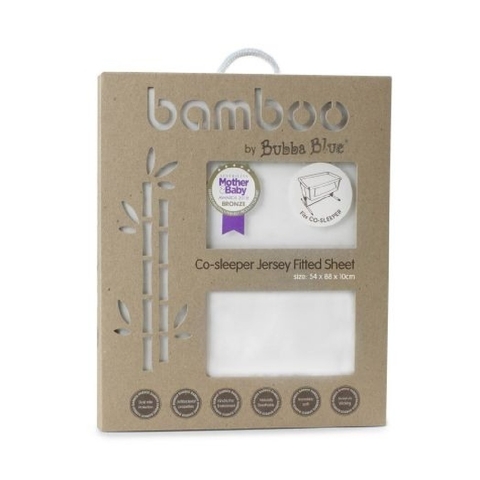 Bubba Blue Bamboo Jersey Fitted Sheet Co-Sleeper White image 0 Large Image