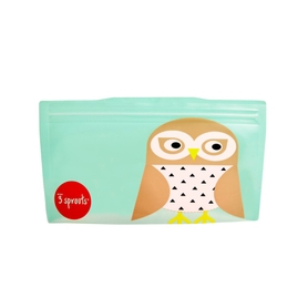 3Sprouts Reusable Snack Bag - 2Pack - Owl