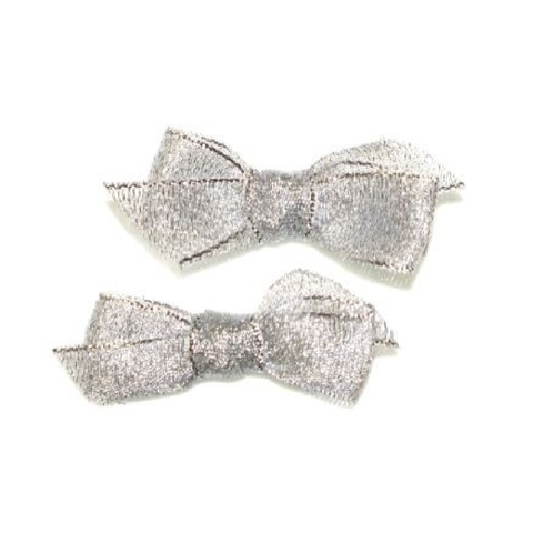 4Baby Lurex Mesh Bow Clips Silver Osfa image 0 Large Image