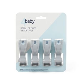 4Baby Stroller Clips 4 Pack Grey