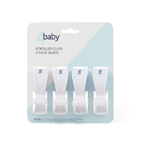 4Baby Stroller Clips 4 Pack White image 0 Large Image