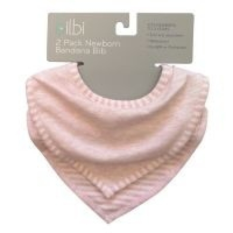 Bilbi Newborn Bandana Bib - Melange Pink - 2 Pack image 0 Large Image