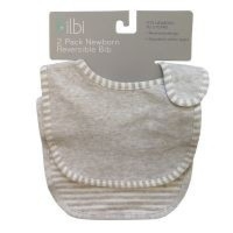 Bilbi Newborn Reversible Bib - Melange Grey - 2 Pack image 0 Large Image