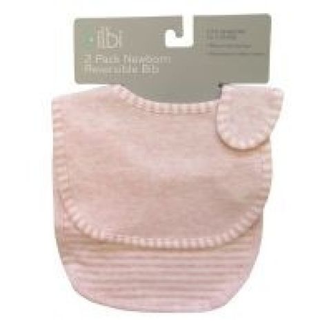 Bilbi Newborn Reversible Bib - Melange Pink - 2 Pack image 0 Large Image