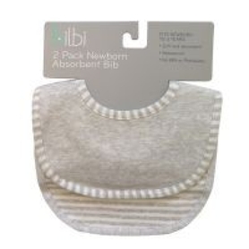 Bilbi Newborn Absorbent Bib - Melange Grey - 2 Pack