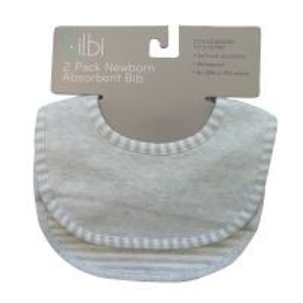 Bilbi Newborn Absorbent Bib - Melange Blue - 2 Pack