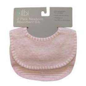 Bilbi Newborn Absorbent Bib - Melange Pink - 2 Pack
