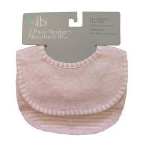 Bilbi Newborn Absorbent Bib - Melange Pink - 2 Pack image 0 Large Image