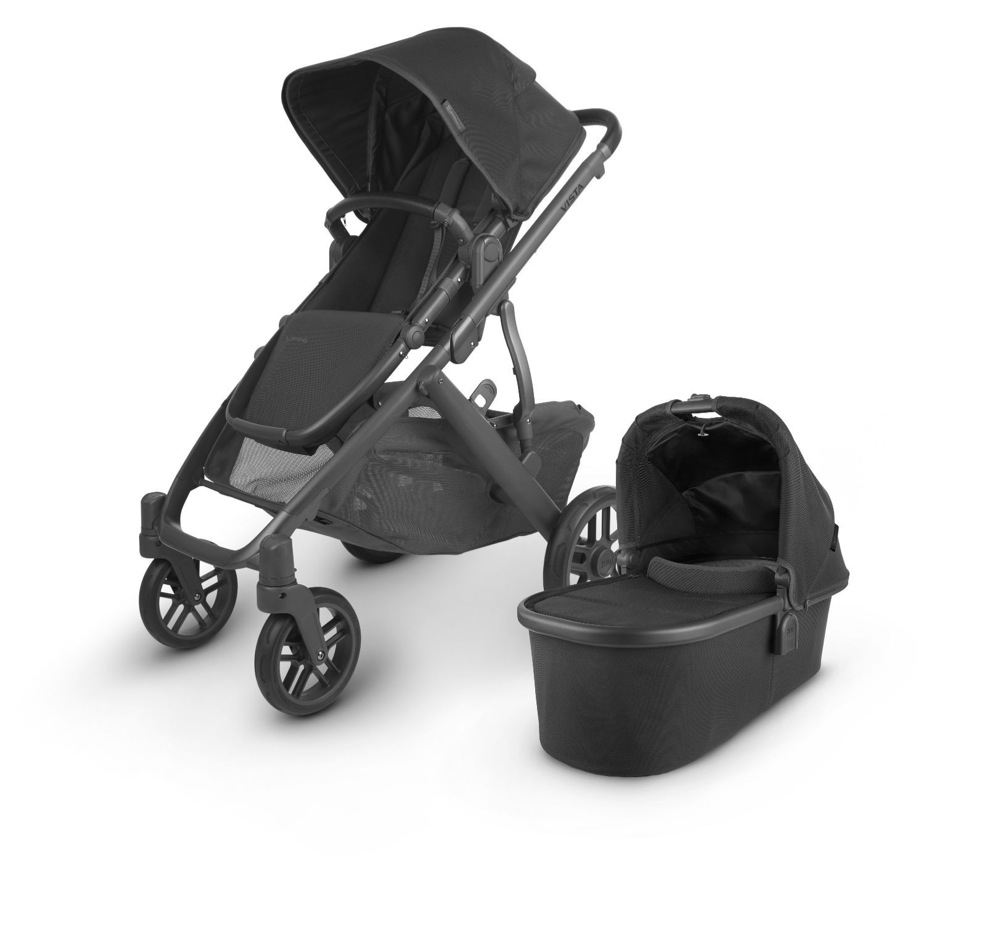 Uppababy Vista V2 Stroller Black / Carbon / Black Leather (Jake) | Grab a Bonus | Baby Bunting AU