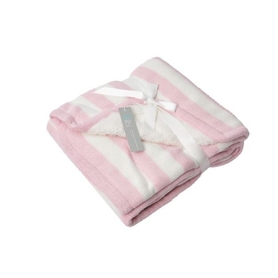 Bilbi Stripe Sherpa Blanket Pink