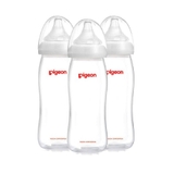 Pigeon Wide Neck PP Bottle with SofTouch Peristaltic Plus Teat - 330ml - 3 Pack image 1