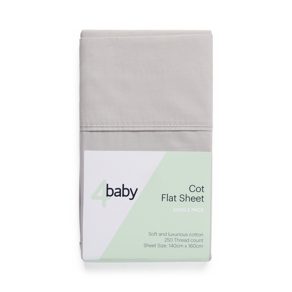 4Baby Cot Flat Sheet Light Grey Cot Baby Bunting AU