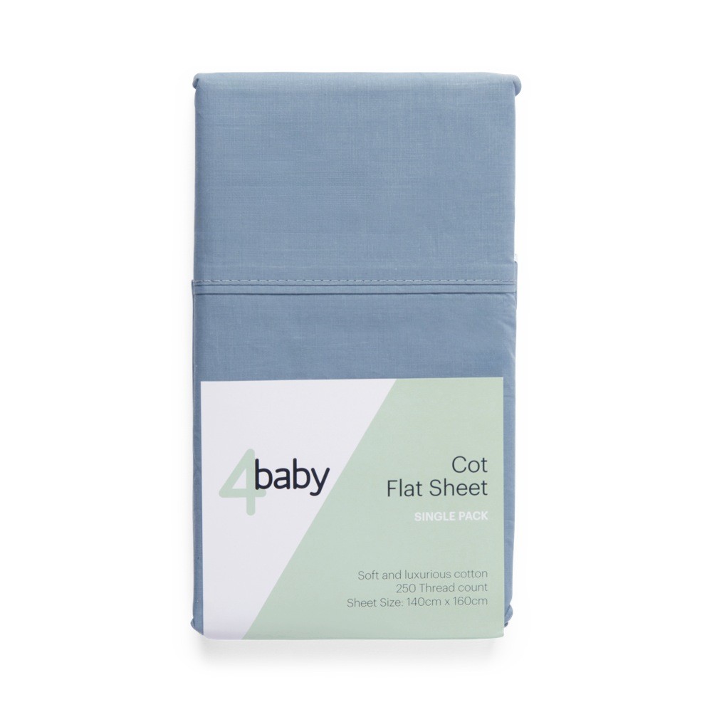4Baby Cot Flat Sheet New Blue Cot Baby Bunting AU