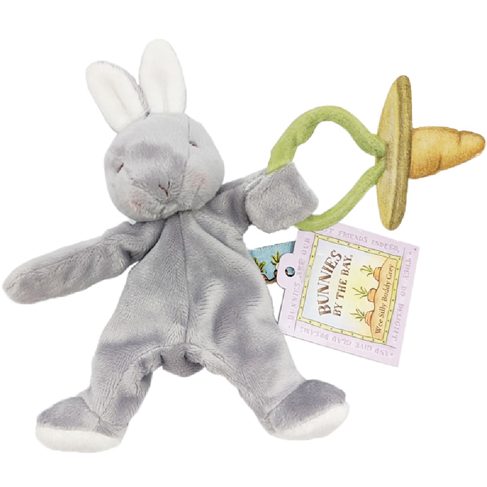 Bunnies By The Bay Wee Silly Buddy Soother Holder Bunny - Grey | Soothers | Baby Bunting AU