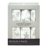 The Little Linen Company Muslin Prints Mint Elephant 3 Pack image 1