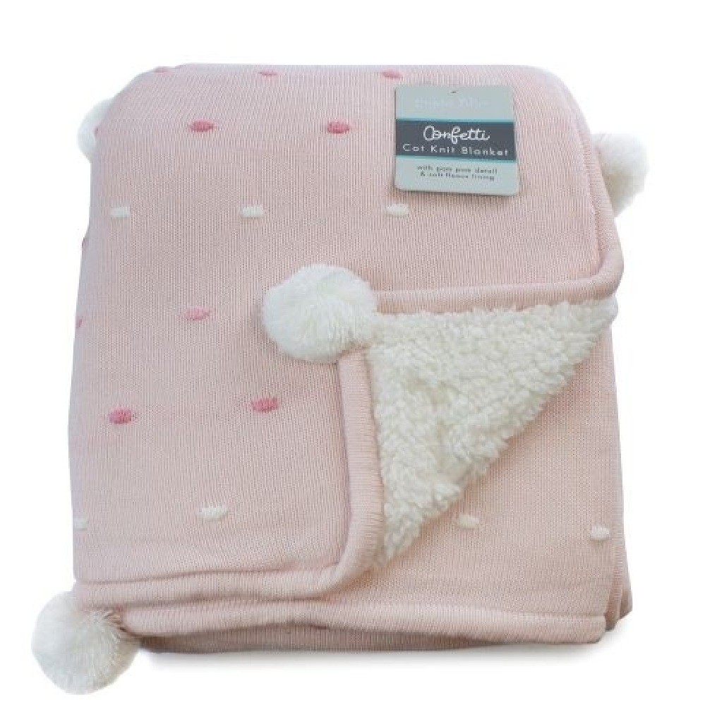 Pink & white store confetti baby blanket