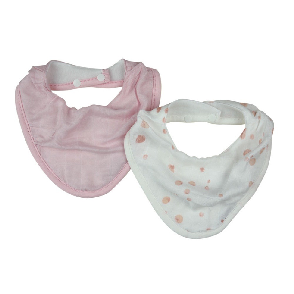 Little Bamboo Muslin Bib Dusty Pink 2 Pack Cloth Baby Bunting AU