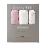 Little Bamboo Muslin Wrap Dusty Pink 3 Pack image 1