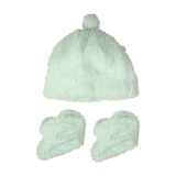 The Little Linen Company Sherpa Beanie & Bootie Muted Mint image 0