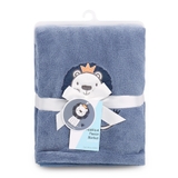 4Baby Fleece Blanket Blue Lion Applique image 0