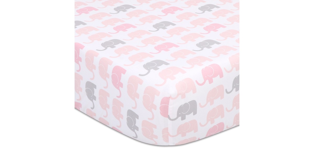 The Peanut Shell Sweet Peanut Cot Fitted Sheet Elephant | Baby Bunting NZ