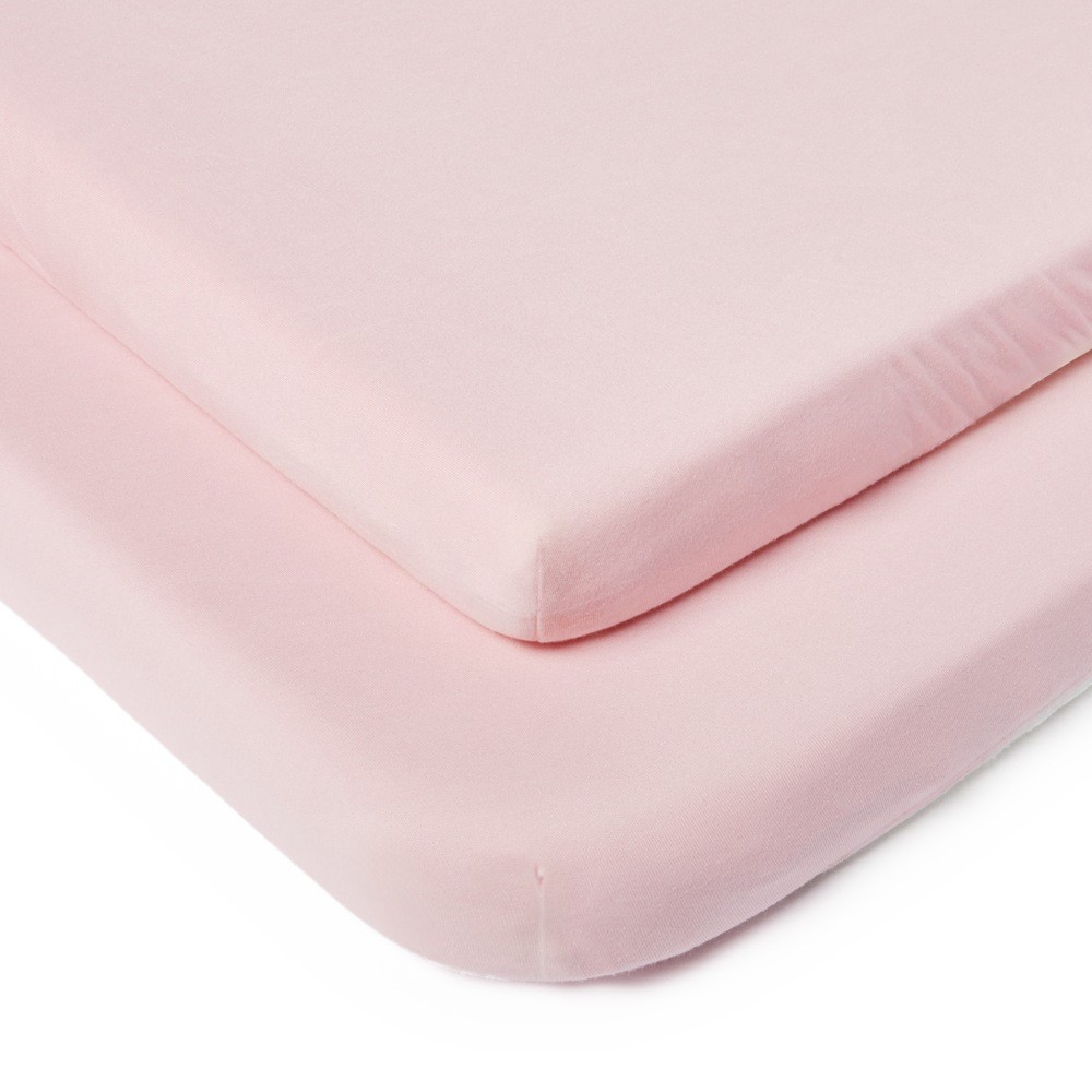 Bilbi Bamboo Jersey Bassinet Fitted Sheet Rose 2 Pack | Cradle | Baby ...