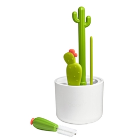 Boon Cacti Bottle Brush Set - White Pot - 4 Pieces