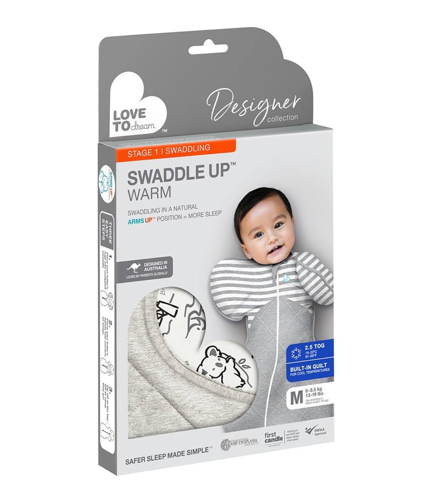 Love To Dream Swaddle Up Designer Warm 2.5 Tog Australiana Medium