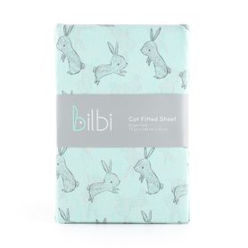 Bilbi Jersey Cot Fitted Sheet Green Bunny